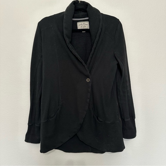 Lucky brand women’s black shawl collar button up sweater jacket size M medium - Picture 1 of 3